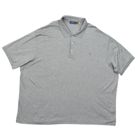 Polo Ralph Lauren Men's 4XB Gray Cotton Polo Shirt - Soft Short Sleeve Pony - Picture 1 of 10